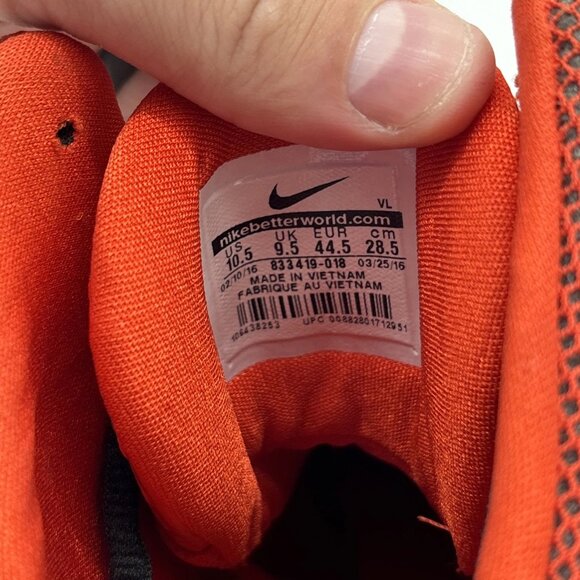 Nike Lunarbeast PRO D Men's Size 10.5 Football Cleats Orange Black (833419-018) - Picture 12 of 12